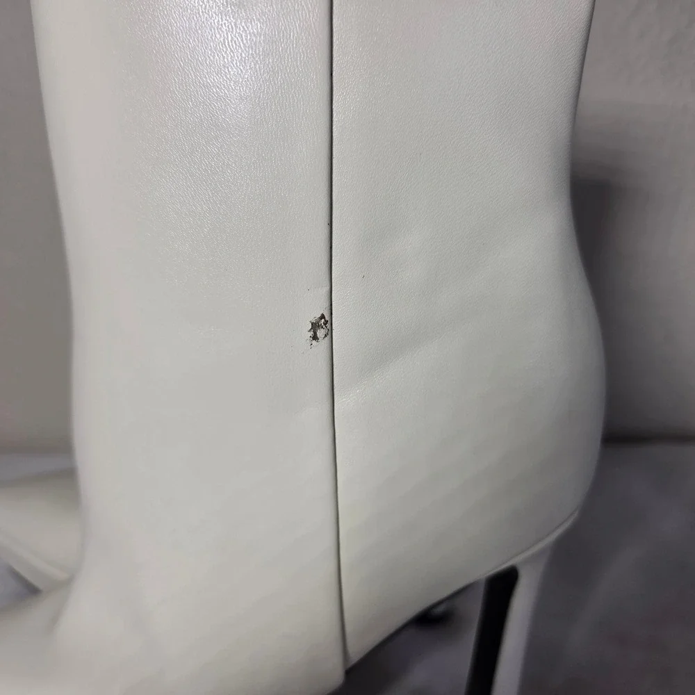 Nine West White Platform Ankle Boots Pointed Toe Stiletto Booties S1622 7M